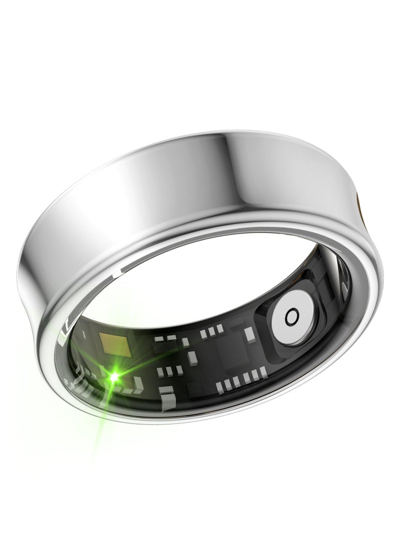 general خاتم ذكي لمراقبة معدل ضربات القلب، الأكسجين في الدم، النوم، حساب الحركة في جميع الأحوال الجوية، مراقبة الصحة على مدار 24 ساعة، حماية صحتك، خفيف ومريح، مقاوم للماء 5ATM، تحكم بالصور، تصفح تيك توك بإيماءات اليد، فضي رقم T1/2 - Image 3